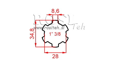 ADAPTER KARDANA 1-3/8 STANDARD (150 mm)