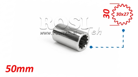 ZAPFWELLENADAPTER HÜLSE 30x27 (16 VERZAHNUNGEN) (50 mm)