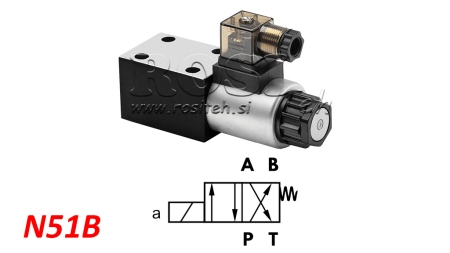 HYDRAULICKÝ ELEKTROMAGNETICKÝ VENTIL KV-4/2 CETOP 3 12/24/230V N51B