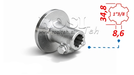 ADAPTATEUR P.T.O. 1”3/8 - FLANGE 120mm AVEC BROCHE