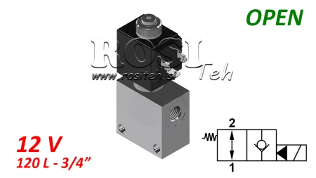 2 potni ventil 3/4 (NO) 12V - 120lit