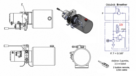 BOMBA MANUAL PARA UNIDAD DE POTENCIA HIDRÁULICA MINI