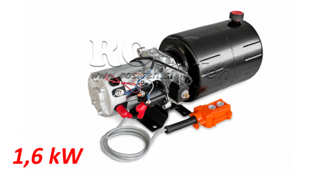 MINI HYDRAULICKÁ JEDNOTKA 12V DC - 1.6kW = 2.1cc - 8 litrů - jednofázová jednotka (kovová)