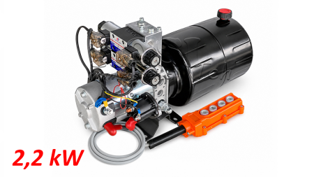 MINI HYDRAULINEN POWER-PACK 24V DC - 2.2kW = 2.1cc - 8 lit - 2x kaksoistoiminen yksikkö (metalli)