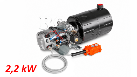 MINI HYDRAULICKÁ JEDNOTKA 24V DC - 2.2kW = 2.1cc - 8 lit - jednofázová montáž (kovová)