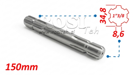 ZAPFWELLEN ANSATZ 13/8 BEIDESEITIG L=150