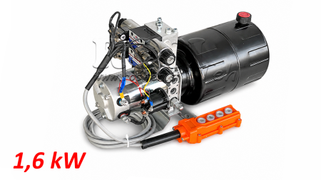 MINI HYDRAULICKÁ JEDNOTKA 12V DC - 1.6kW = 2.1cc - 8 lit - 2x obousměrná jednotka (kov)