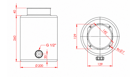 TANQUE DE METAL ROLL PP 8 LITROS HORIZONTAL-VERTICAL