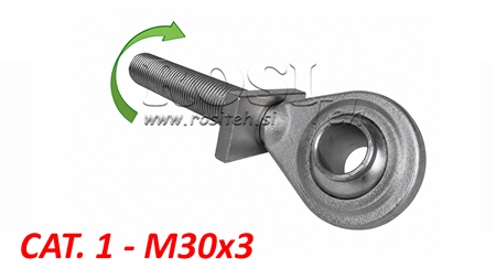 ZÁVITOVÝ HÁK KAT.1 PRO TŘETÍ BOD M30X3 PRAVÝ ZÁVIT