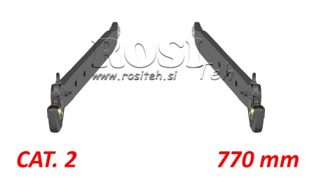 SPODNÍ RAMENA TŘÍBODOVÉHO ZÁVĚSU CAT. 2 - 70x20 mm - 770 mm (75 HP)