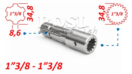 ADAPTER KARDANA Z 1-3/8 (21 WPUSTÓW) NA 1-3/8 (150 mm)