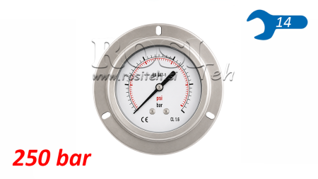 MANOMETR DN63 ZADNÍ 0 - 250 BAR - 1/4