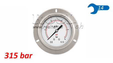 MANOMETR DN63 ZADNÍ 0 - 315 BAR - 1/4