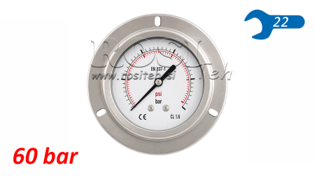 MANOMETR DN100 ZADNÍ 0 - 60 BAR - 1/2