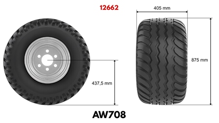 400/60-15,5 PNEUMATIKA AW708 (16 PR) S RÁFKEM 13,00 x 15,5