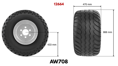 19.0/45-17 PNEUMATIKA AW708 14PL S DISKEM 16,00X17
