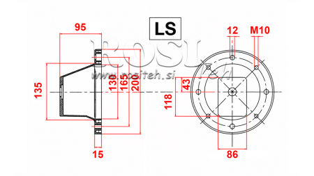 FLANGE HIDRÁULICO - BELL LS203 (EM0,55-1,5KW/GR2)