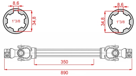 WAŁ KARDANA ECO 890mm 30-75HP STANDARD