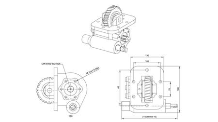 Rozměry HYDRAULICKÉ PUMPY - ISUZU MSB 5S VAKUUM