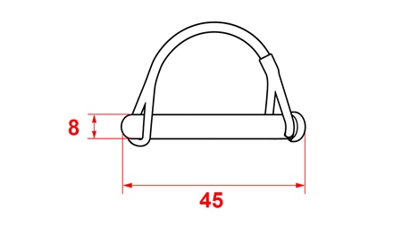 KOMPLETNÍ BEZPEČNOSTNÍ KLIPY POLOKRUHOVÉ Φ 8/45 MM (5KS)