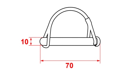 SADA BEZPEČNOSTNÍCH KLIPŮ PŮLKRUHOVÁ Φ 10/70 MM (5KS)