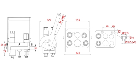 MULTI-FASTER SPOJKA 3PLV 5CESTNÁ BSP 3×3/8 2×9/16 MOBILNÍ ČÁST