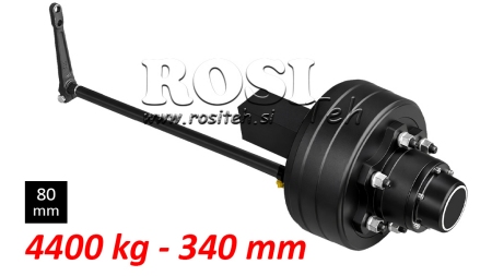 POLOOSA S BRZDAMI - 4400 kg (6 ŠROUBŮ) - 340 mm