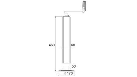 ZÁVITOVÁ OPĚRNÁ NOHA (VÝŠKA 460 mm - ZDVIH 320 mm) - 800 kg