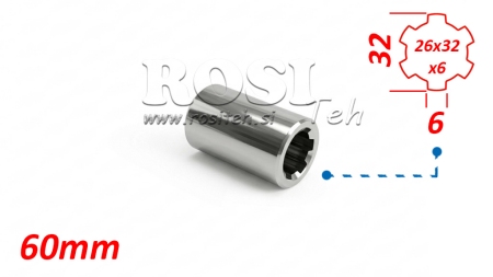 KARDANSKI NASTAVEK PUŠA 26x32x6 (6 zob) (60 mm)