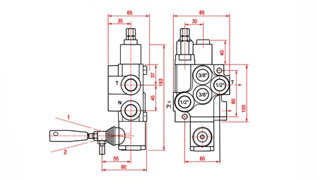 HYDRAULICKÝ RUČNÍ VENTIL – 1-SEKČNÍ ROZVADĚČ 1xR40 ECO