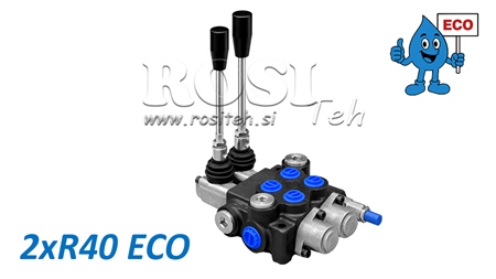 HYDRAULICKÝ RUČNÍ VENTIL – 2-SEKČNÍ ROZVADĚČ 2xR40 ECO