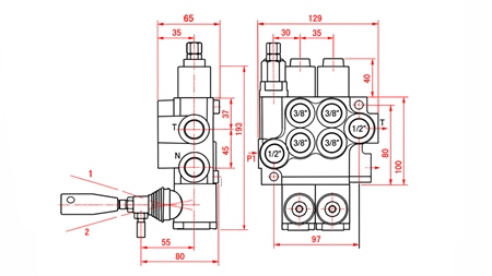 HYDRAULICKÝ RUČNÍ VENTIL – 2-SEKČNÍ ROZVADĚČ 2xR40 ECO