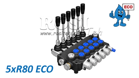 HYDRAULICKÝ RUČNÍ VENTIL – 5-SEKČNÍ ROZVADĚČ 5xR80 ECO