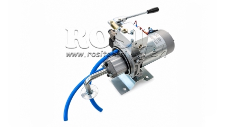 MINI HYDRAULICKÁ JEDNOTKA 12V DC - 1.6kW = 2.1cc - 8 litrů - jednofázová jednotka S RUČNÍ PUMPOU