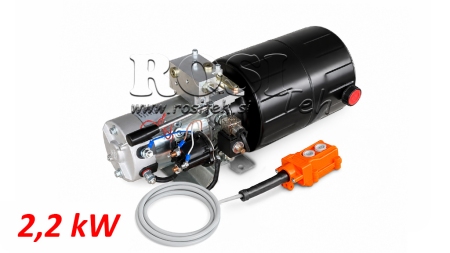 MINI HYDRAULINEN POWER-PACK 24V DC - 2.2kW = 2.1cc - 8 litraa - yksivaiheinen yksikkö MANUAALIPUMPULLA