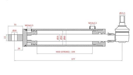 CYLINDRE DE DIRECTION HYDRAULIQUE SAME OEM-169.6352.4/10