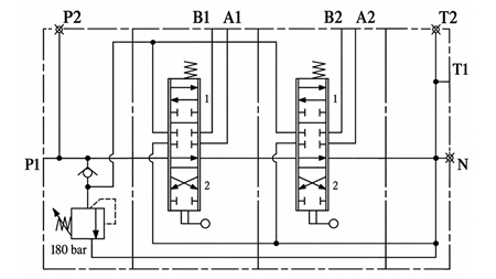 RUČNÍ HYDRAULICKÝ VENTIL MONOBLOK 2xP120
