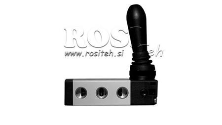 PNEVMATSKI ROČNI VENTIL 5/3 1/4 PRT-0853-CRV VRAČANJE Z VZMETJO
