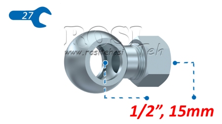 HIDRAVLIČNI PRIKLJUČEK OČESNI 1/2 Z MATICO ZA CEV 15
