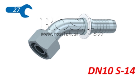 HYDRAULICKÉ PŘIPOJENÍ DKOS 14 S ŽENSKÝM ELBOW 45 DN10-M22X1,5