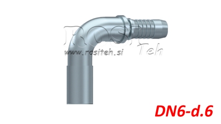 HYDRAULIC CONNECTOR HOSE TRANSITION ELBOW 90° DN6-D.6