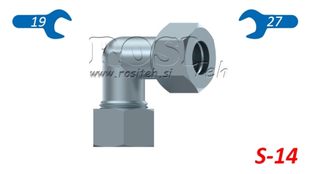 HYDRAULICKÉ KOLENO 90° S-14 S MATKOU