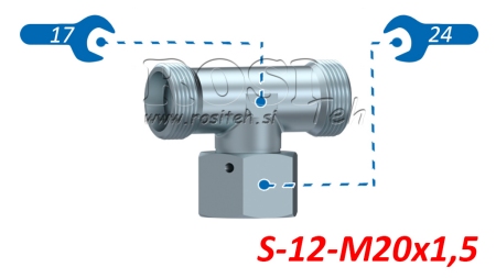 HIDRAVLIČNI T KOM S-12 Z VRTLJIVO MATICO CENTRALNO M20x1,5