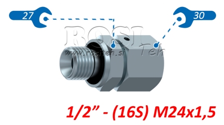 HIDRAVLIČNI UVOJNI VIJAČNI SPOJ AOVR ED BSP1/2 - (16S) M24x1,5