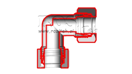 HIDRAVLIČNO KOLENO 90° S-14 Z MATICO