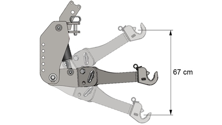 PŘEDNÍ HYDRAULIKA TRAKTORU 2KAT PRO TRAKTOR 1500KG ČERNÁ (RAL 9005)
