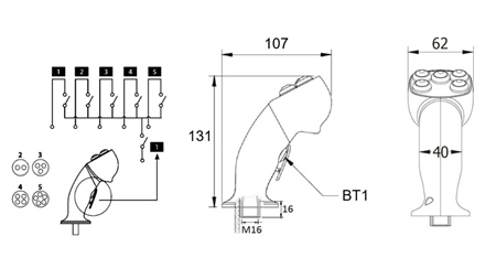 DÁLKOVÉ OVLÁDÁNÍ ROSI JOYSTICK - 2 TLAČÍTKA + TLAČÍTKO