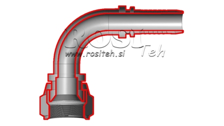 HYDRAULICKÉ PŘIPOJENÍ DKJ JIC74° ŽENSKÝ ELBOW 90° DN13-7/8-14