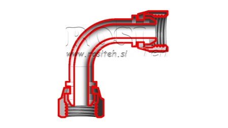 HYDRAULICKÝ LOM 90° ŽENSKÝ-ŽENSKÝ 3/8