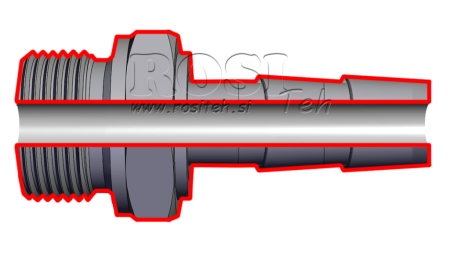 HYDRAULICKÝ MUŽSKÝ KONEKTOR 2 PRO GUMOVOU HADICI O PRŮMĚRU 50